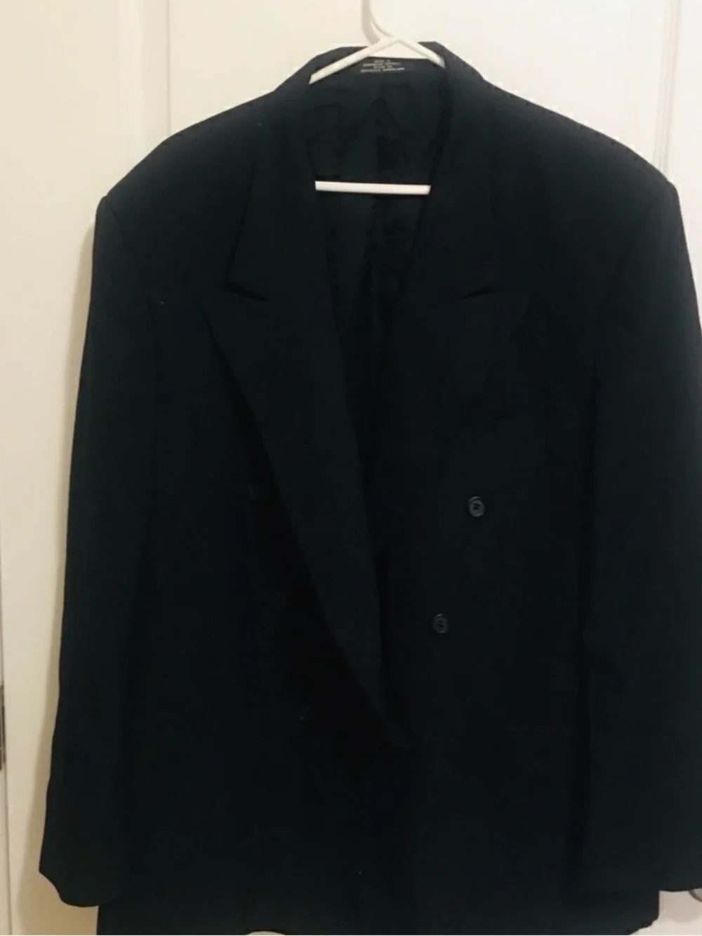 City Streets Men's Double-Breasted Dark Gray Suit Blazer